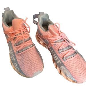 Just SO SO Pink Blue Running Athletic Sneakers Breathable Non Slip Cushion Sz 10